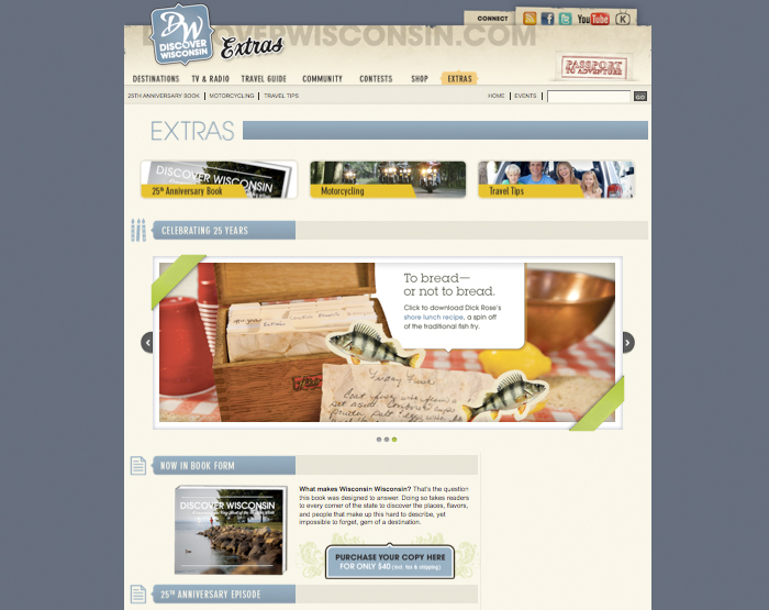 Discover Wisconsin Book Extras Web Page